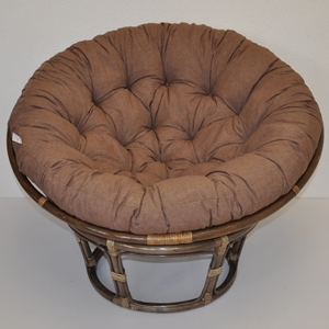 Ratanový papasan 110 cm hnědý polstr hnědý melír