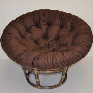 Ratanový papasan 110 cm hnědý polstr hnědý kepr