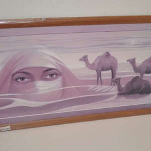 Obraz Sahara tmavý rám 50x100 cm