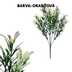 Buxus - umělý trs, oranžovo-žlutý, 6 kusů ve svazku, cena za 1 ks