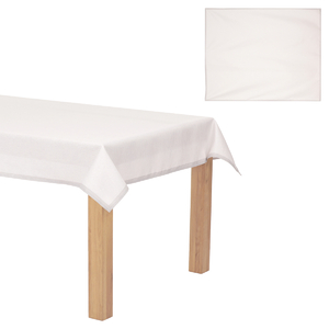 Ubrus vánoční - stříbrné okraje, bílý, 100% polyester, 130 x 220 cm